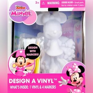 Disney Junior Minnie Mouse Design a Vinyl Party Activity Kit with Markers - New